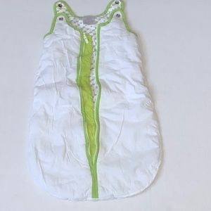 Baby Deedee Baby Sleep sack White with Green Trim - Size 0-6 Months